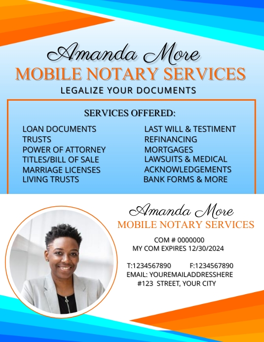 Notary Services Flyer Pamflet (Letter AS) template