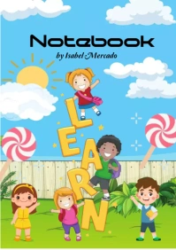 NOTEBOOK KIDS BOOK COVER A5 template