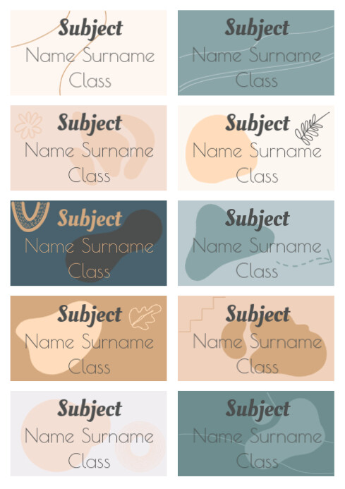 Printable Notebook Labels for High School- Editable Template Design ...