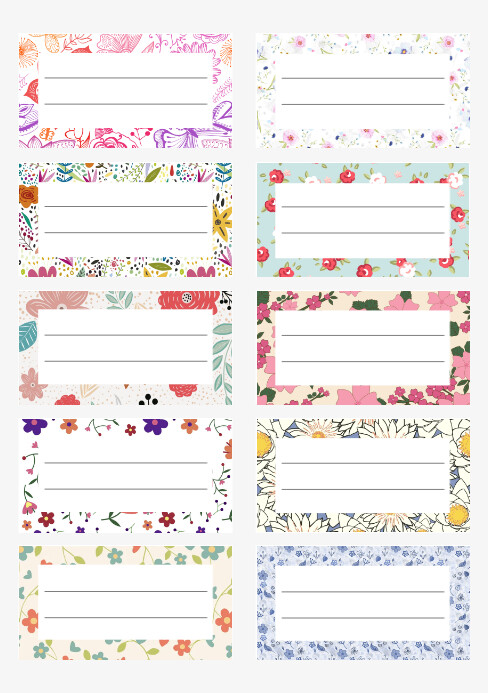 Notebook Sticker Label Sample Notebook Labels Stickers for Girls Printable Flowers Template ...