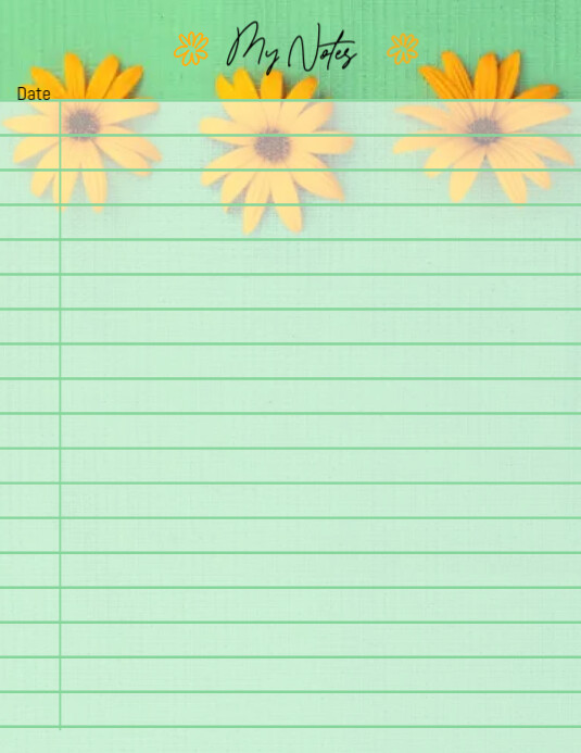 Copy of Notes & Diaries Writing Sheet Flyer (us Letter) | PosterMyWall