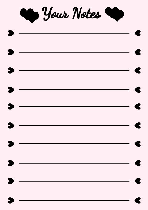 Notepad Key Poster Notepad Page Template