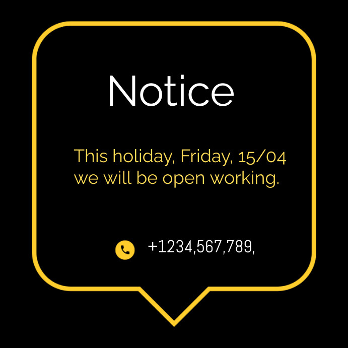 Notification Post Examples Notice Template | PosterMyWall