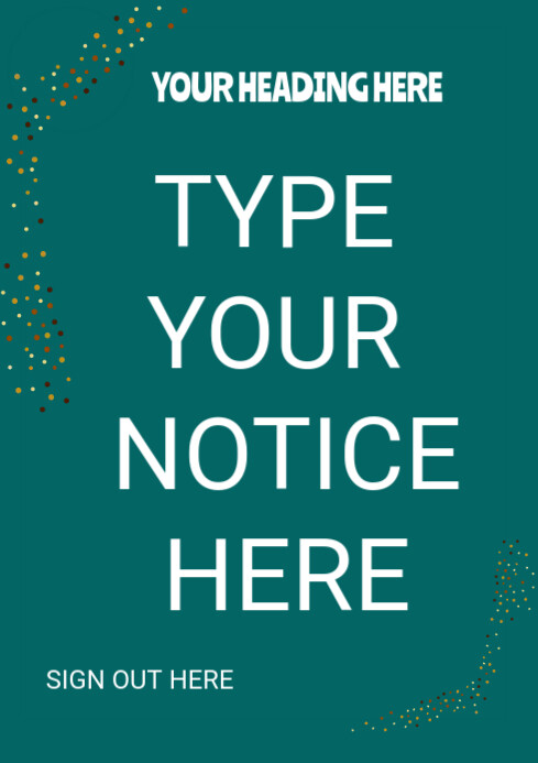 Website. Notice Examples Copy of NOTICE TEMPLATE | PosterMyWall