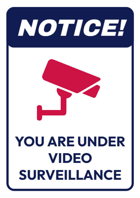 Notice You Are Under Video Surveillance Sign CCTV Security Camera ...