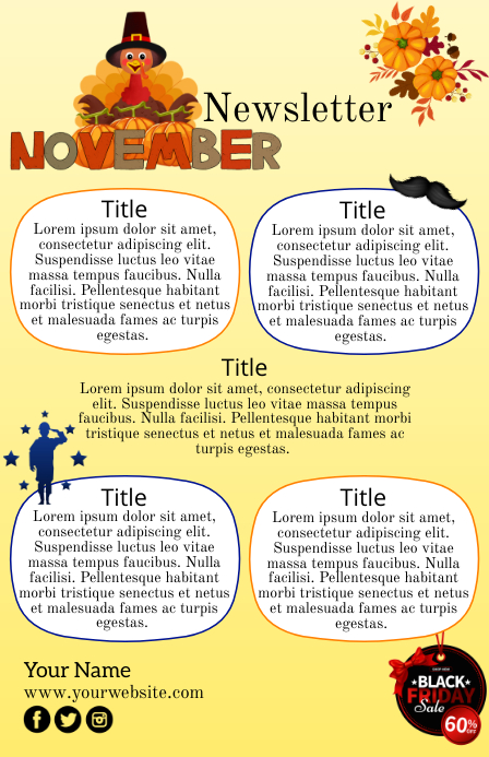 November, Newsletter Template | PosterMyWall