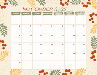 November 2025 Calendar Flyer (us Letter) template
