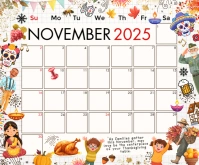 November 2025 Calendar Template Medium Rectangle