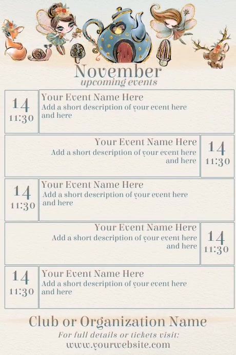 November Calendar Template | PosterMyWall