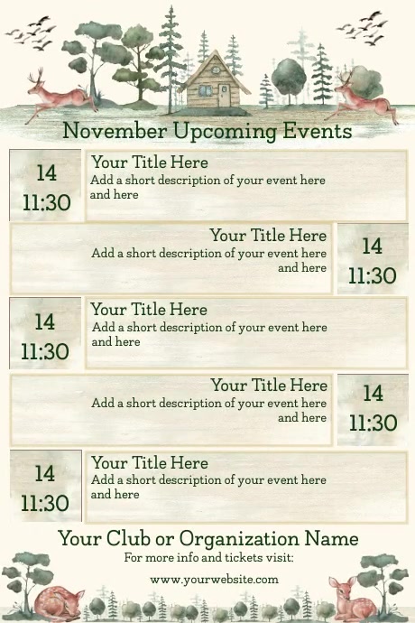 November Calendar Template | PosterMyWall