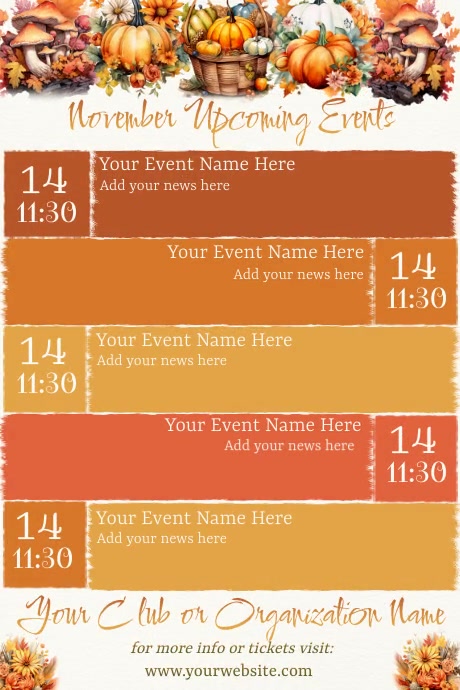 November Calendar Template PosterMyWall