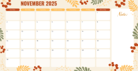 November calendar Facebook Event Cover template