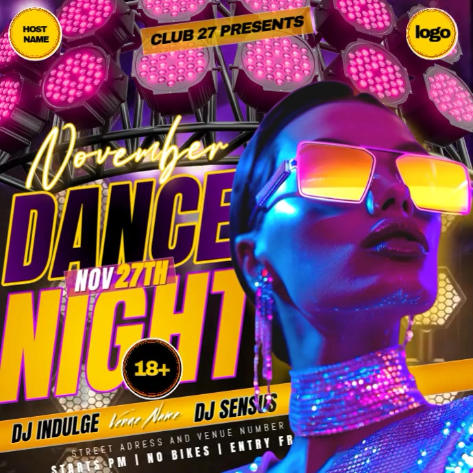 Copy of November Club Party Event Ad Design Template Video | PosterMyWall