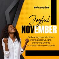 November 1 Posts Welcome November Instagram post Template | PosterMyWall