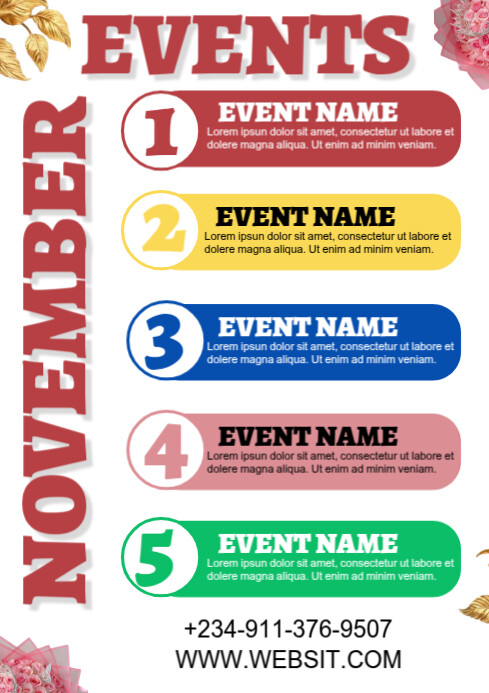 November Event Flyer A4 Template | PosterMyWall