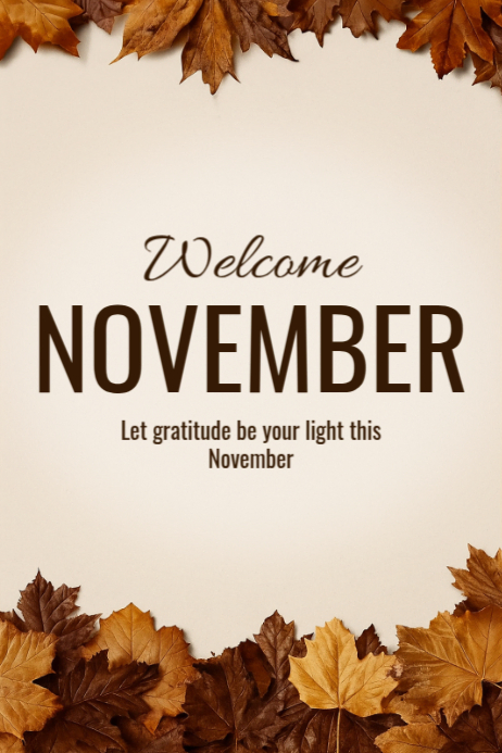 Modèle november greeting and wishes post | PosterMyWall