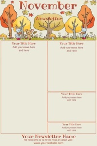 November Printables Editable Newsletter Template Groovy Fall
