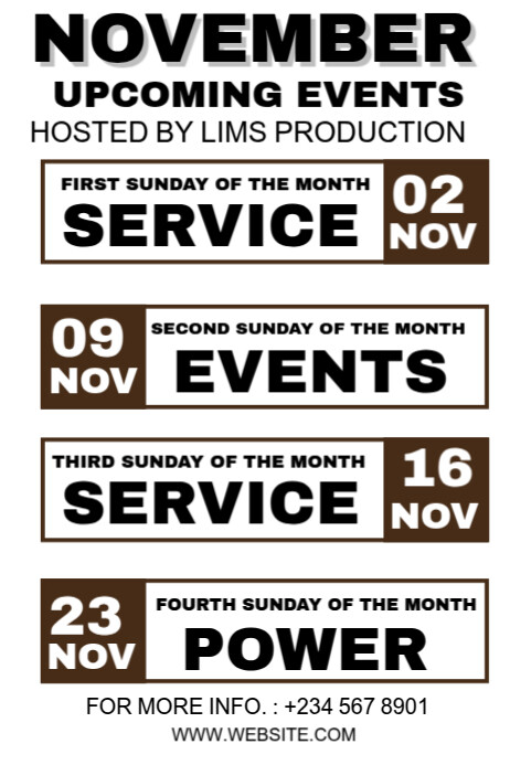 Copy of November Upcoming Event Poster | PosterMyWall