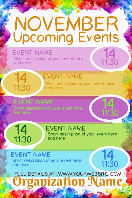 November Upcoming Events PosterMyWall november-upcoming-events-postermywall