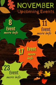 November Calendar of Events Template | PosterMyWall