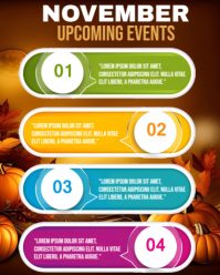 November upcoming events schedule flyer Instagram Portrait template