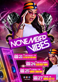 November Vibes Electric Beat Tour A4 template
