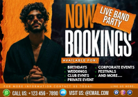Now Booking Live Music Events A4 template