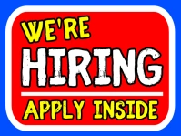 Now Hiring Yard Sign template
