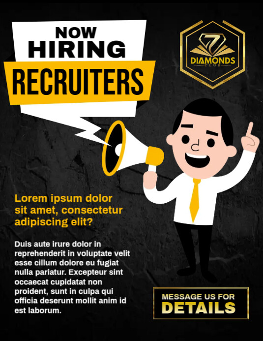 Now Hiring Poster Template PosterMyWall
