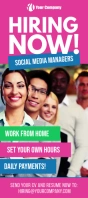 Now Hiring Social Media Managers rack cards Regalkarte template