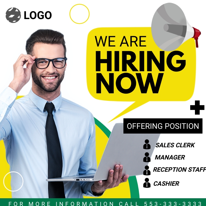 Plantilla de Now Hiring Template PosterMyWall
