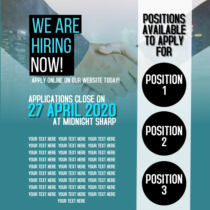 Now Hiring Template PosterMyWall