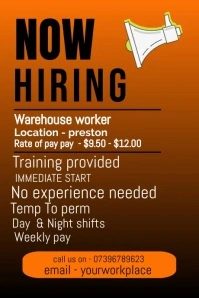 NOW HIRING VIDEO BANNER Spanduk 4' × 6' template