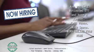 Now Hiring Work from Home 数字显示屏 (16:9) template