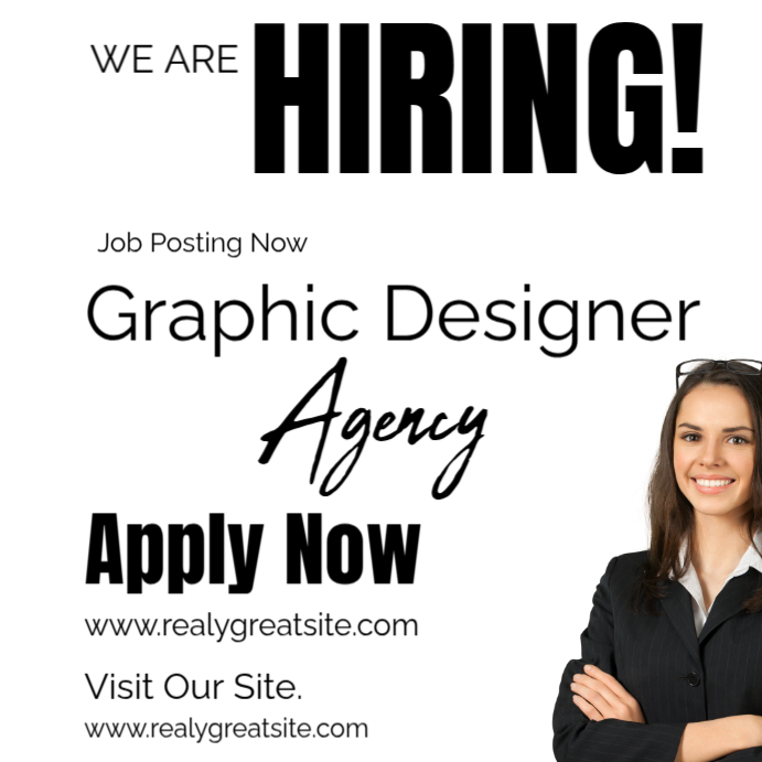 White Job Hiring Instagram Ad Template | PosterMyWall