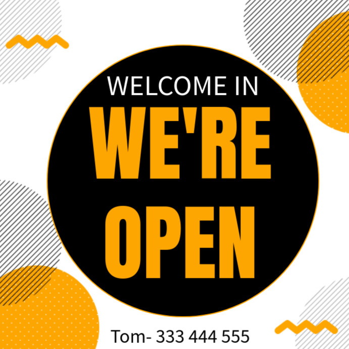 NOW OPEN labels Instagram Post template
