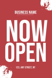 now open small business flyer Banner 4' × 6' template