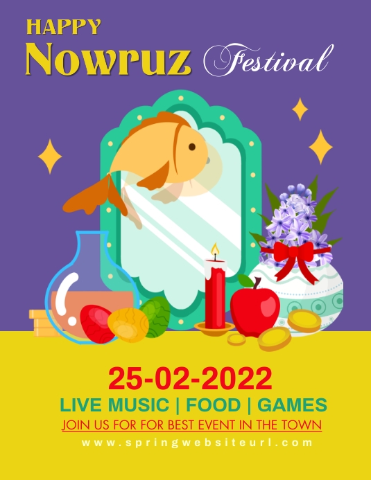 Nowruz, event,first day of spring 传单(美国信函) template