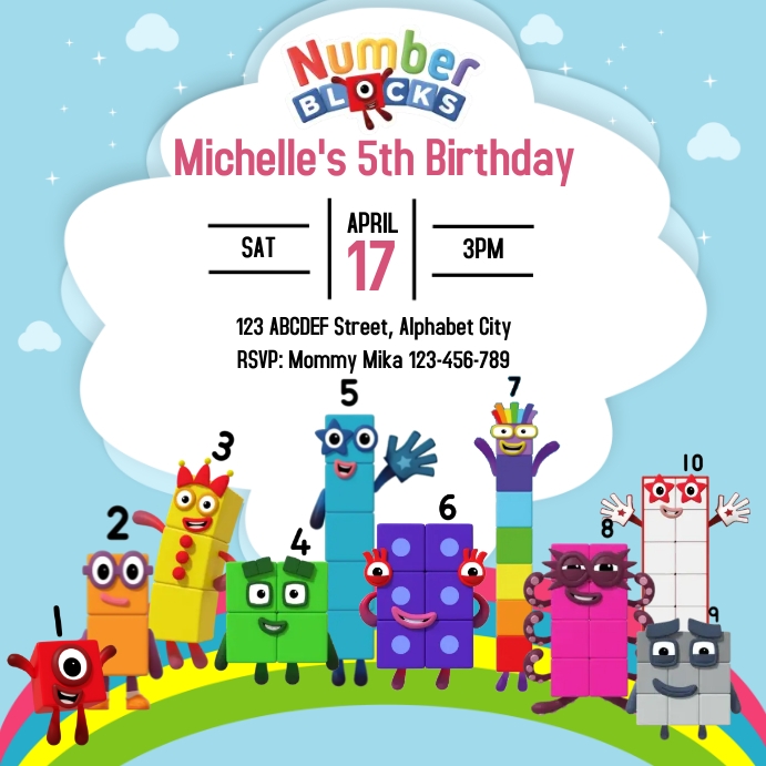 Happy Number Block Buy Numberblocks Birthday Backdrop 5x3ft Happy Birthday Numberblocks ...