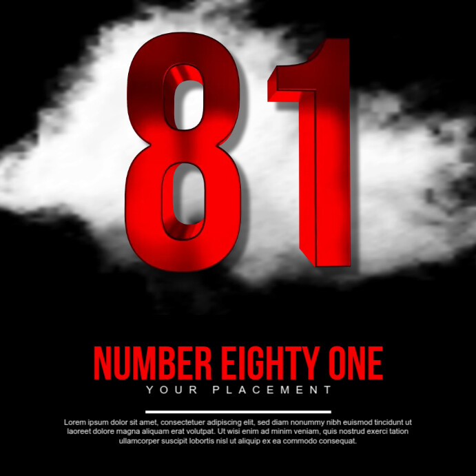 Eighty One Number Number Eighty One Template | PosterMyWall