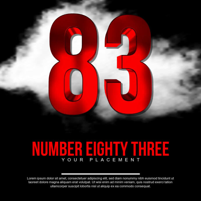 83 In Words Copy of Number Eighty Three | PosterMyWall