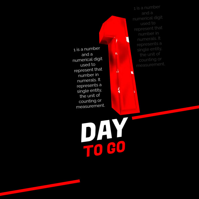 Copy of Number of days One | PosterMyWall