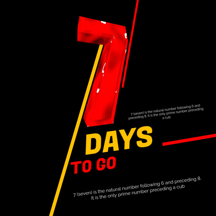Number of days Seven Template | PosterMyWall
