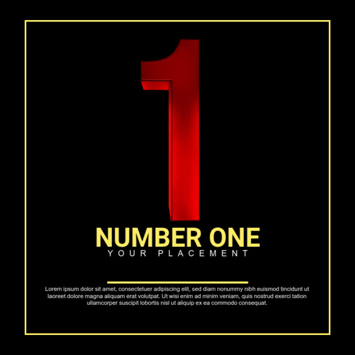 Number One Layout Number One Template | PosterMyWall