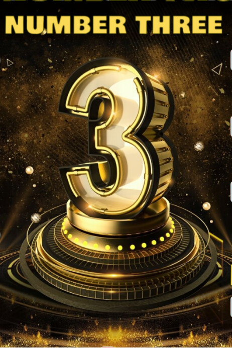 number three Poster template
