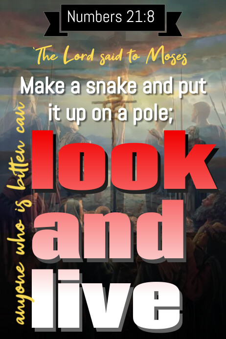 Numbers 21:8 Bible Verse Christian Church Poster template