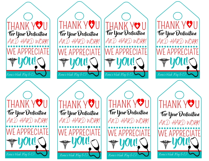 Nurse's Week Thank You Gift Tags Template | PosterMyWall nurse-s-week-thank-you-gift-tags-template-postermywall