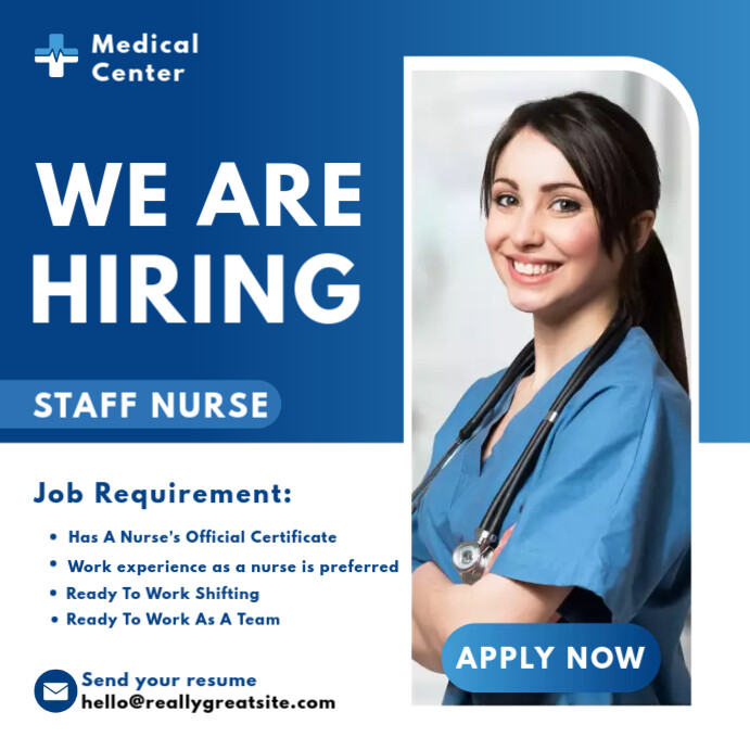 NURSE HIRING Template | PosterMyWall