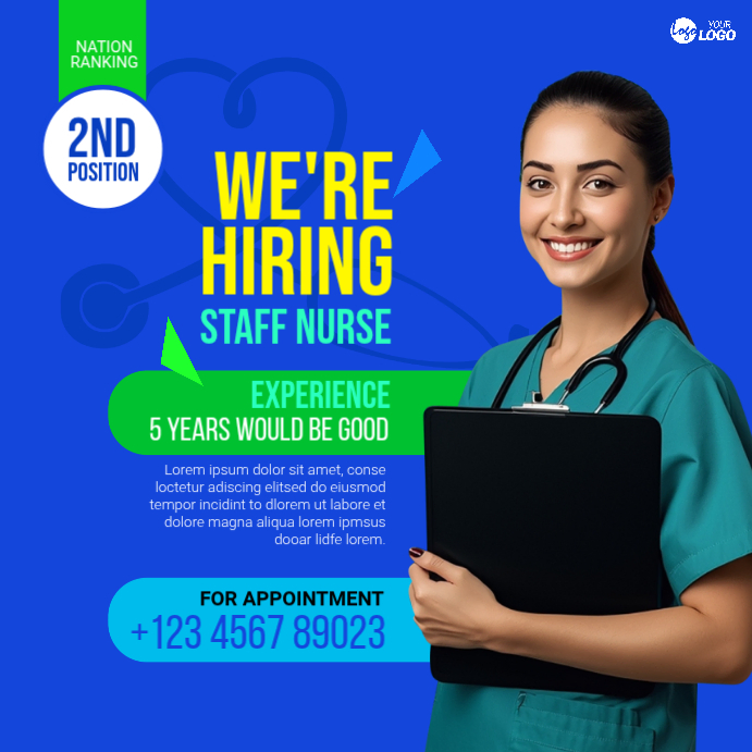 Nurse Hiring Social Media Post Template | PosterMyWall