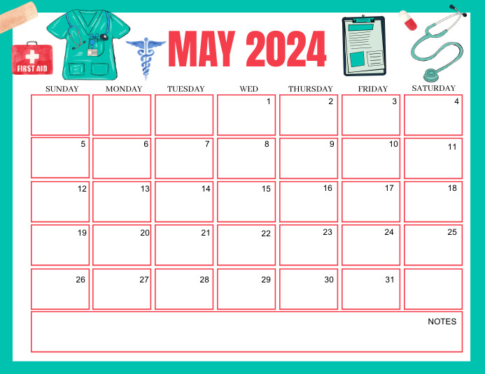 nurse may Calendar 2024 Pamflet (VSA Brief) template